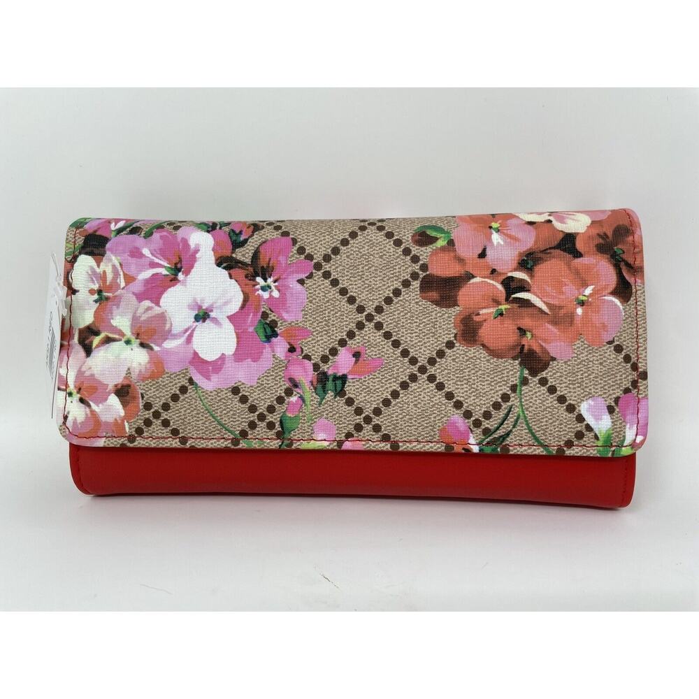 AR NEW YORK Wristlet‎ Wallet Tan And Red Floral New